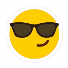 道具相框 - Emoji,  Smart, Smiling face with sun glasses Happy, 開心, 太陽眼鏡 (FB0036) 