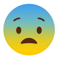 道具相框 - Emoji, Fearful face, 害怕的臉 (FB0052) 